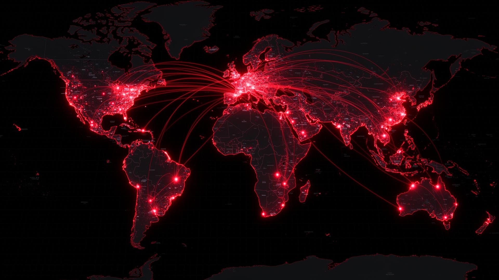 Global telecommunications coverage map